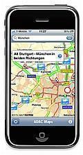 ADAC Maps auf einem Apple iPhone 